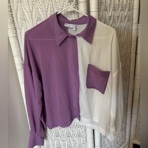 Sheer Color Block Blouse